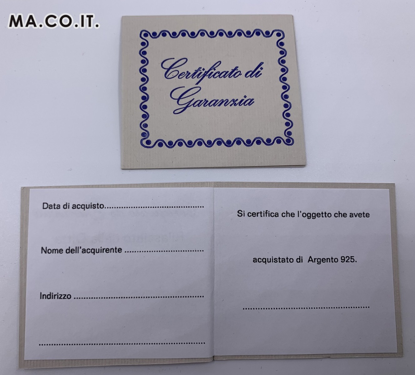 GARANZIA PER ARGENTO